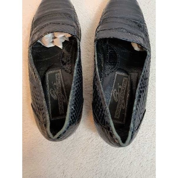 Giorgio Brutini Genuine Snake Loafers Black Leather Moc Toe Mens 8 M main image 7